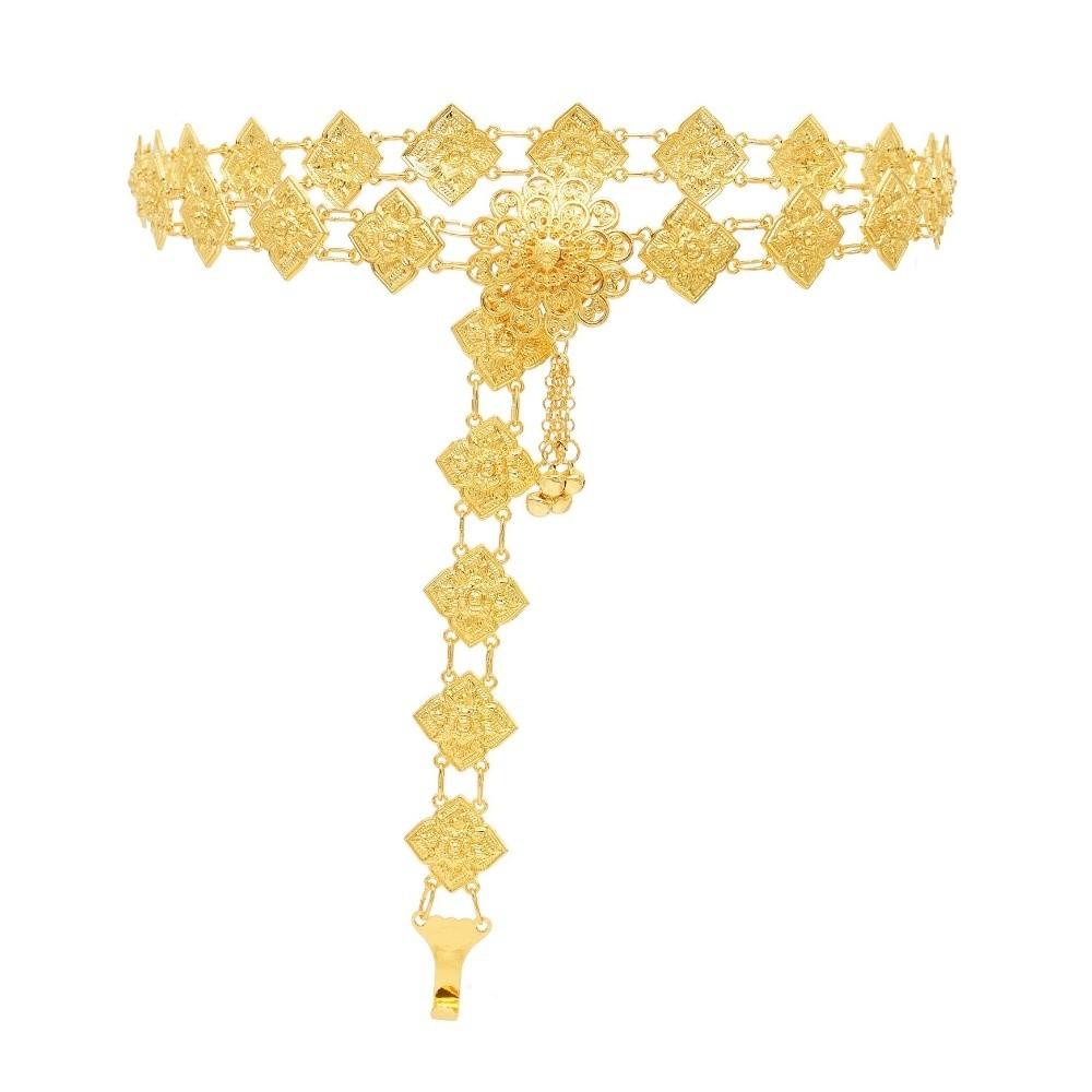 Ethnic Tassel Belly Chain Rhomb Belly Dance Belt Vintage Thai Body Jewelry Women