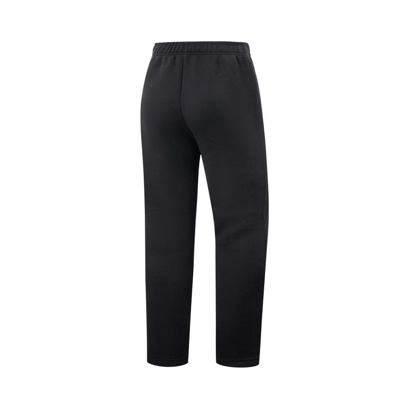 Li Ning Running Series Solid Color Mid Waist Breathable Versatile Straight Leg Casual Pants Men bottoms Black AKLV605-1