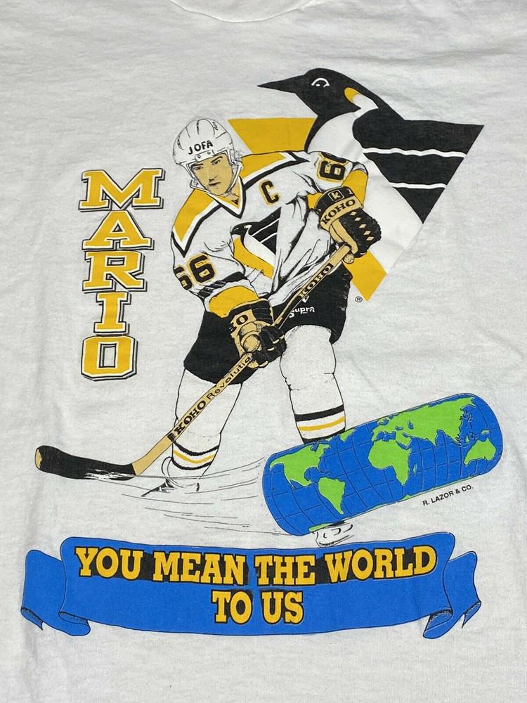 Vintage 1990s NHL Mario Lemieux Puffy Graphic T Shirt Unisex T-Shirt S