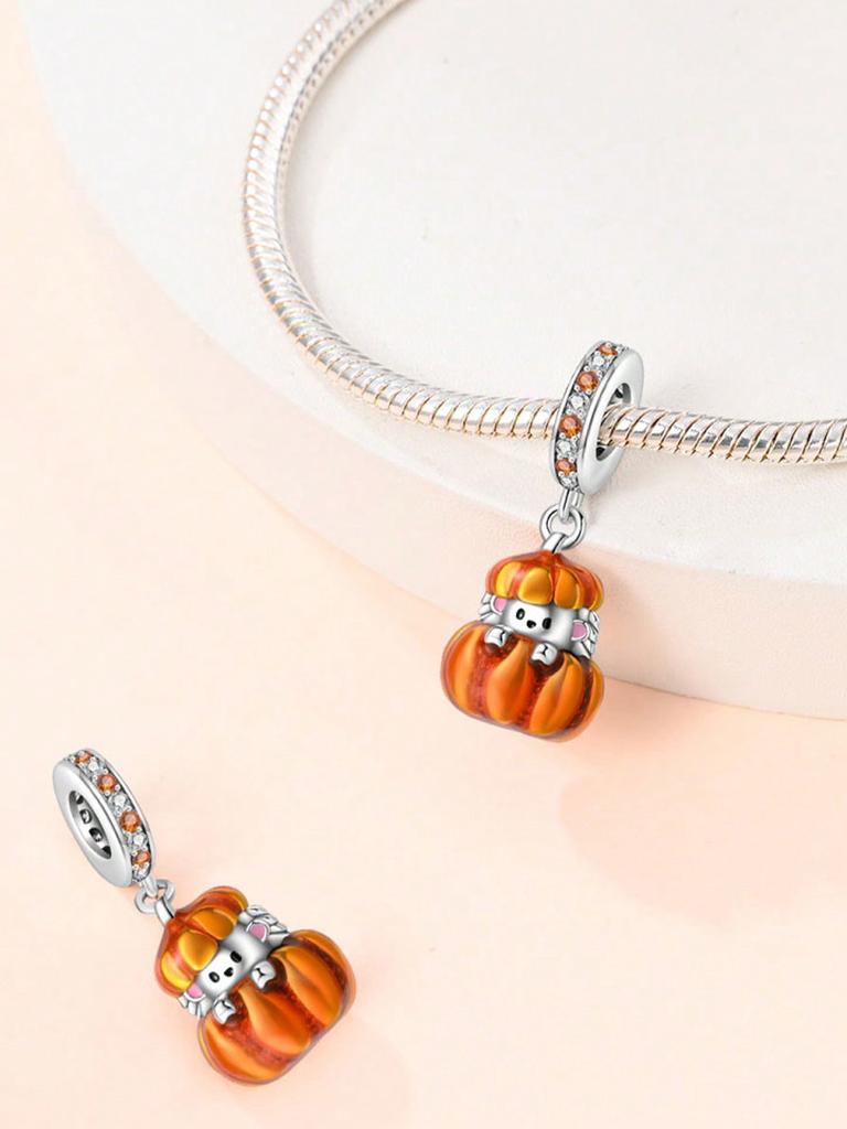 Charm Plata Copper Colors Autumn Owl Squirrel Bead Charms Pendants For Genuine Bracelets For Women DoItYourself Jewellery Love Gifts