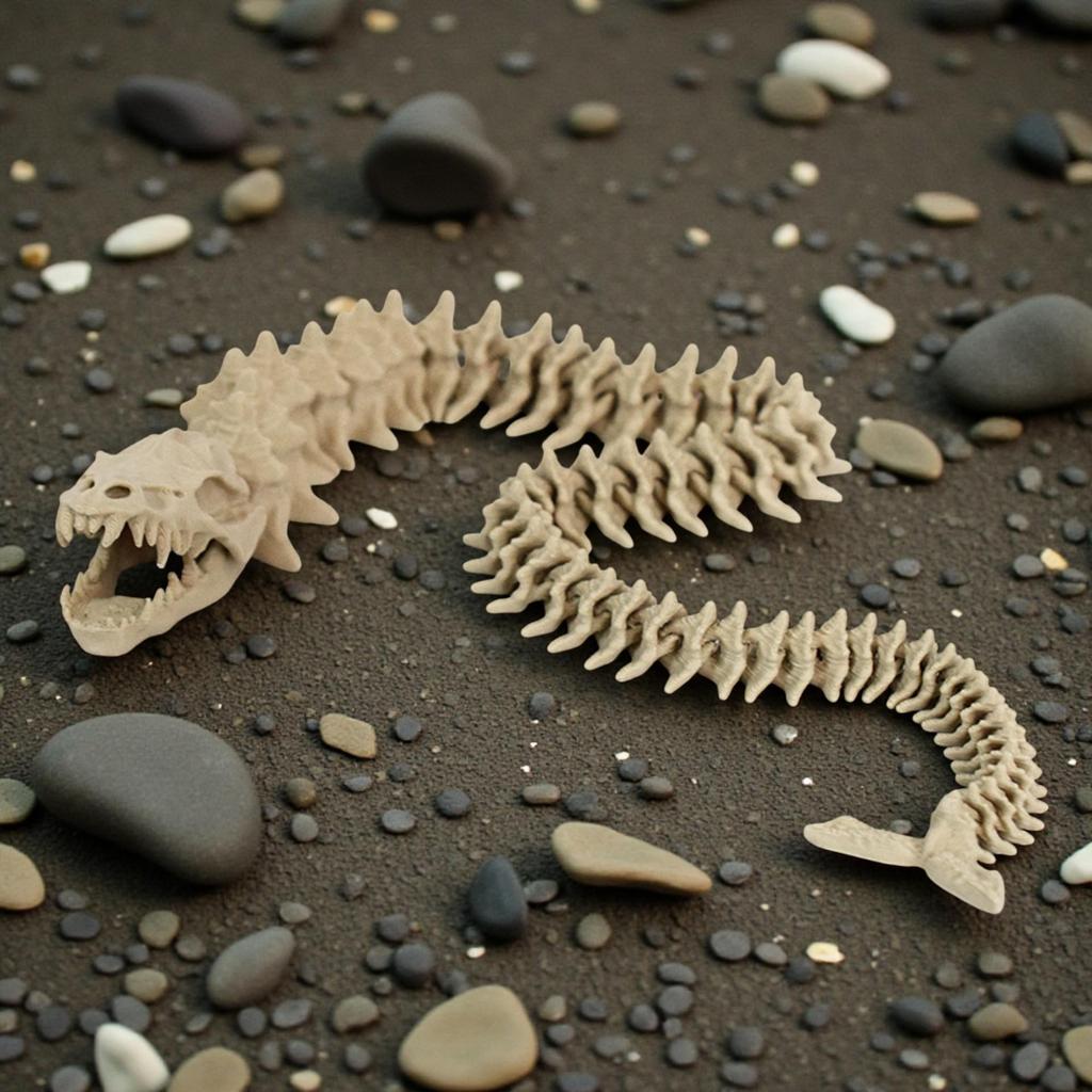 Realistic 3D Dinosaur Skeleton Aquarium Ornament - Plesiosaur Model Art Toy