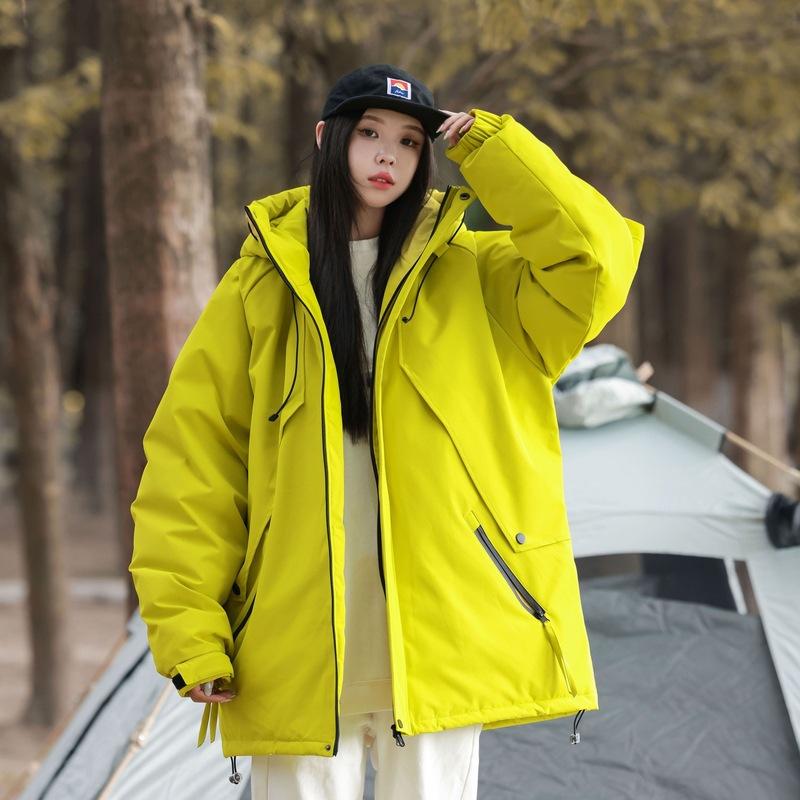 

Молодежные популярные осенне-зимние новинки утолщенная пуховая куртка с капюшоном сине-белая пух белой утки теплая повседневная куртка тренд 3XL жёлтый