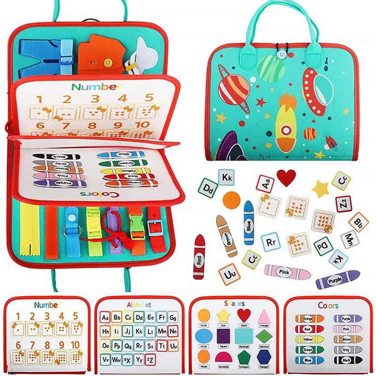Montessori Learning Board Toy Dinosaur Children Early Education Practice Dressing Felt Busy Board