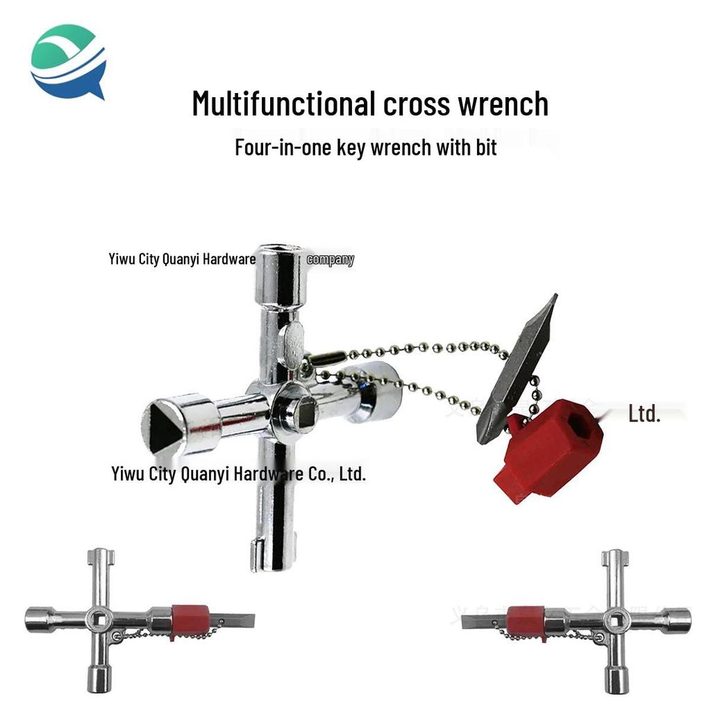 Multifunctional Silver Key Wrench for Electrical Cabinets and Valves