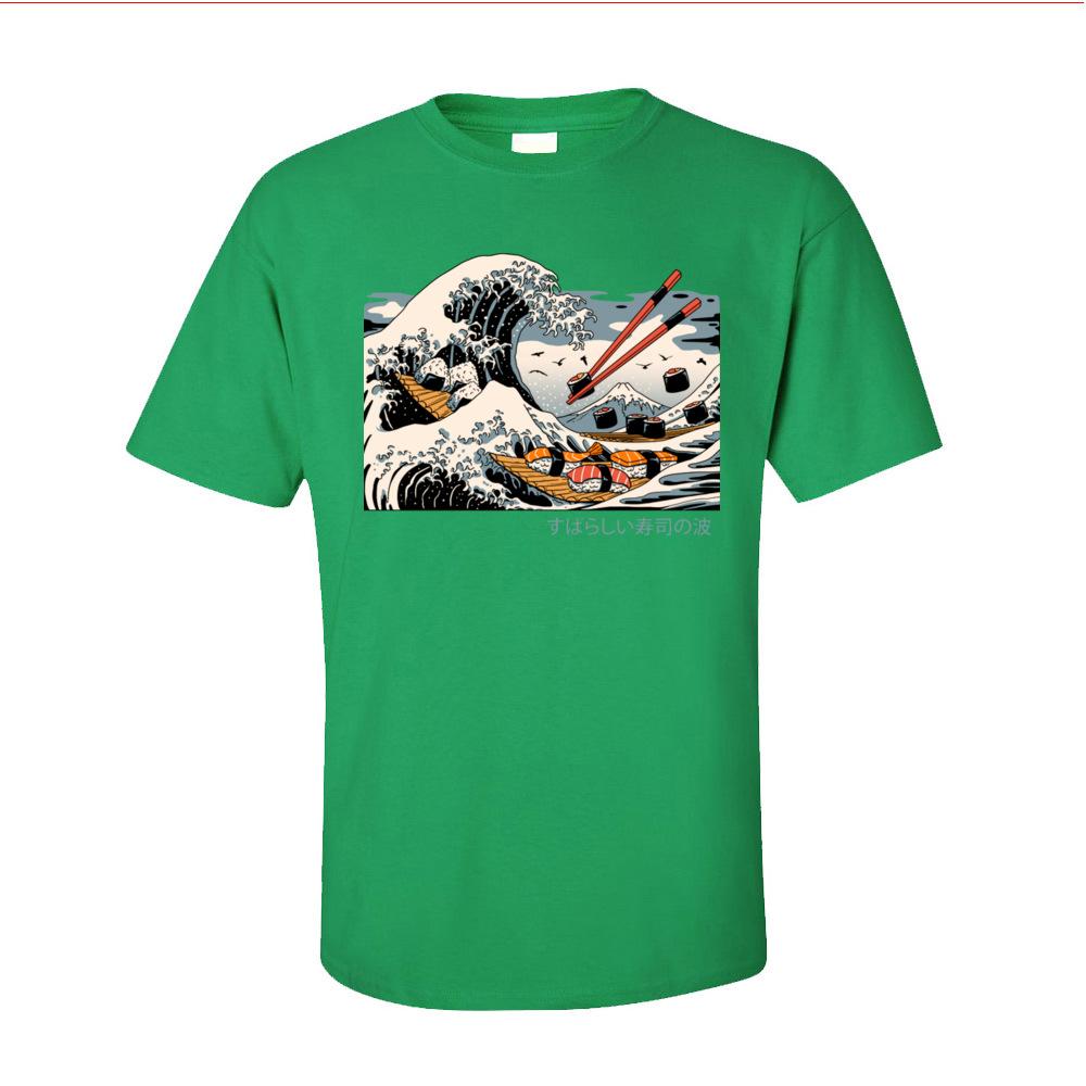 Men TShirt Great Waves Nara Tops Shirt All Cotton ONeck Short Sleeve Japan Sushi Printed Tee Shirt Mother Day Gift Top Quality