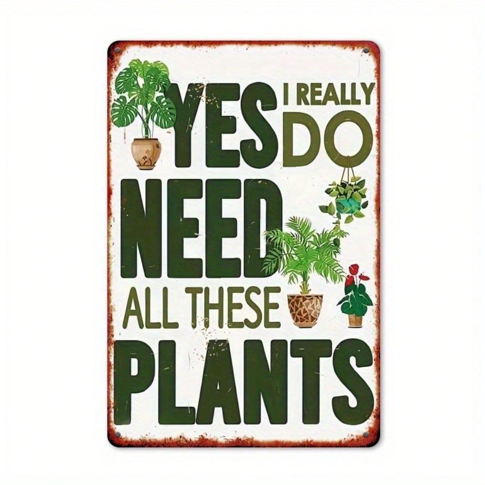 Retro Plant Metal Sign, Vintage Wall Art for Home Kitchen Garden
