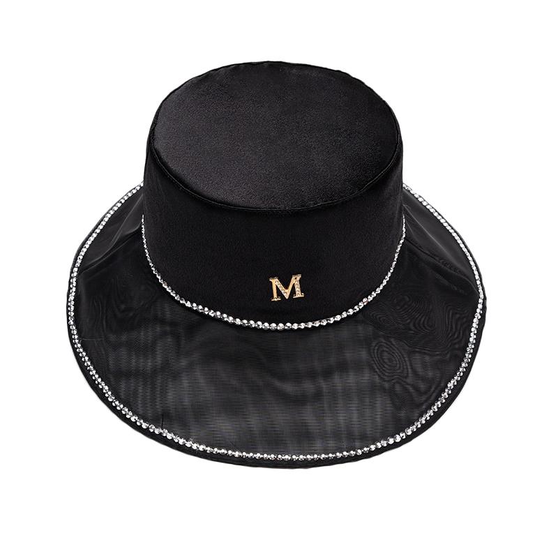 Pearl Fisherman Hat Women's Mesh Big Riding Spring Summer Sunshade Sunscreen Beach Basin Hat