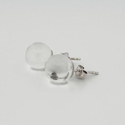 10mm Dew Stud Earrings - Handmade Solid 925 Sterling Silver with Rhodium Plating Jewelry for Women's Gift