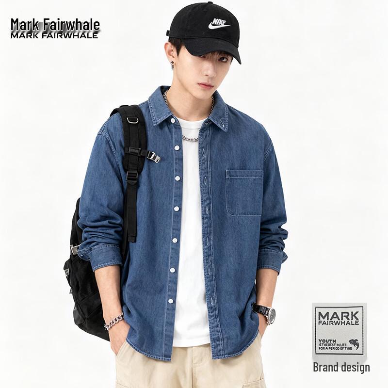 Mark Fairwhale Men s Casual Denim Shirt 3XL
