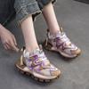 Fashion GKTINOO 4.5cm Heels Genuine Leather Casual Sneakers Sandals Women Breathable Mesh Summer Flats Mixed Color Fashion Shoes