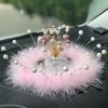 Cute Diamond Babysbreath Car Ornaments Balloon Ribbon Rhinestone Dashboard Decoration Charms Women Auto Interior Accessories