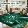 Crystal Velvet Square Rug Custom NameIreland Rugby Pattern Non Slip Home Floor Decor Rug