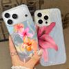 Slim Red Lily Flower Pattern Phone Case For iPhone 17 Air 16e 16 15 14 Pro Max 13 17 Pro Max Shockproof TPU Hybrid Hard PC Phone Cover