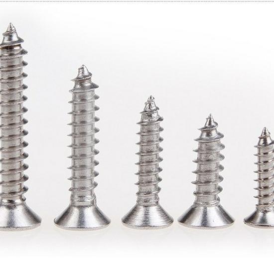 304 Stainless Steel Flat Head Self-Tapping Screws, KA Cross Countersunk, Sizes M1.2 to M3