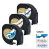 3stk 91201 91331 12267 etiketttape plast og papir kompatibel for LT-100H dymo etikettskriver 12mm dymo letratag 18769 91200
