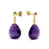 Boucles d'oreilles - LUXENTER - ZOQOYI - Argent 925 - Plaqué or jaune 18 carats - Améthyste