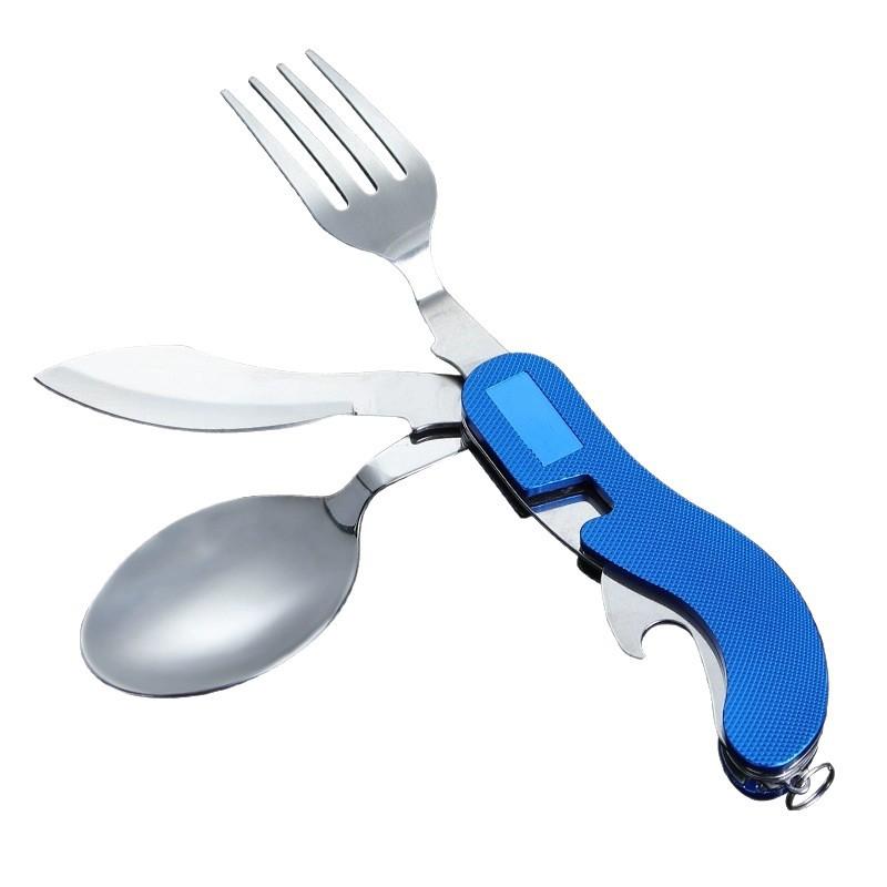 Multifunctional Foldable Mini Tableware Camping Picnic Detachable Tableware Knife Fork Spoon Combination,portable Cutting Tools