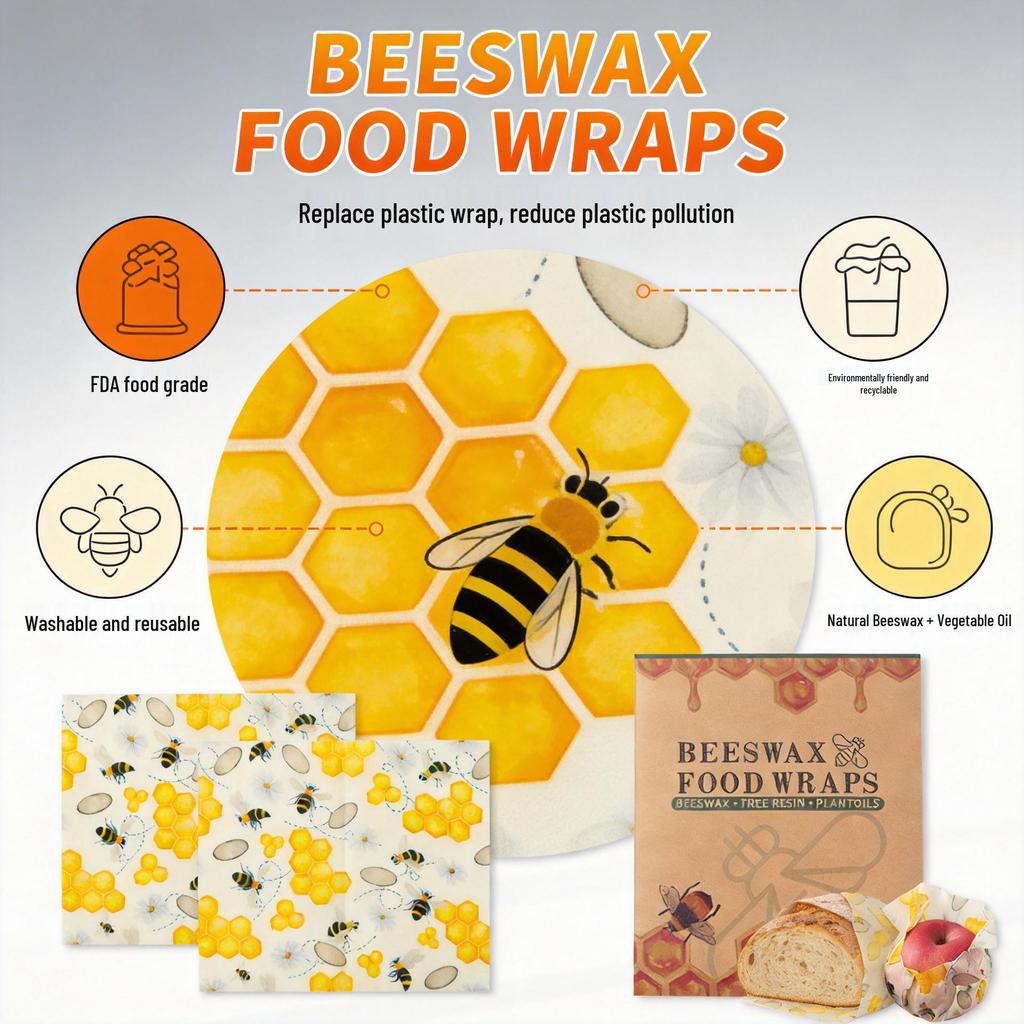 Beeswax Food Wrap Roll - Degradable & Food Grade for Preserving Fruits and Vegetables