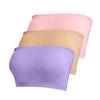 Women's Double Layer Strapless Bandeau Top with Removable Pads - One-Shoulder Bustier Style Invisible Underwear