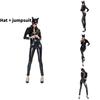 Costume da Ragazza Gatto in Pelle a Tema Gioco per Unisex Festa di Halloween Cosplay