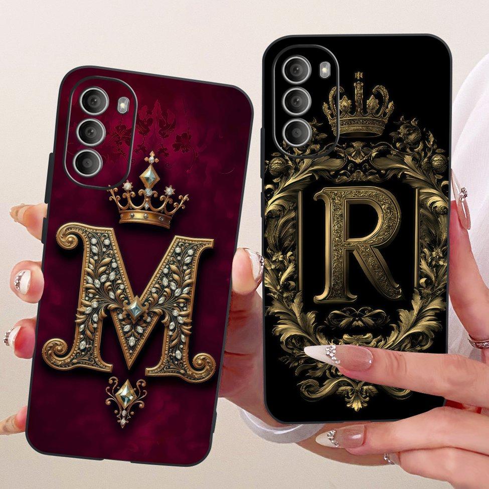 For Motorola Moto G51 5G Case Silicone Luxury Crown Letters 2D Flat Pattern Soft Funda For Moto G51 5G Cover XT2171-2 XT2171-1