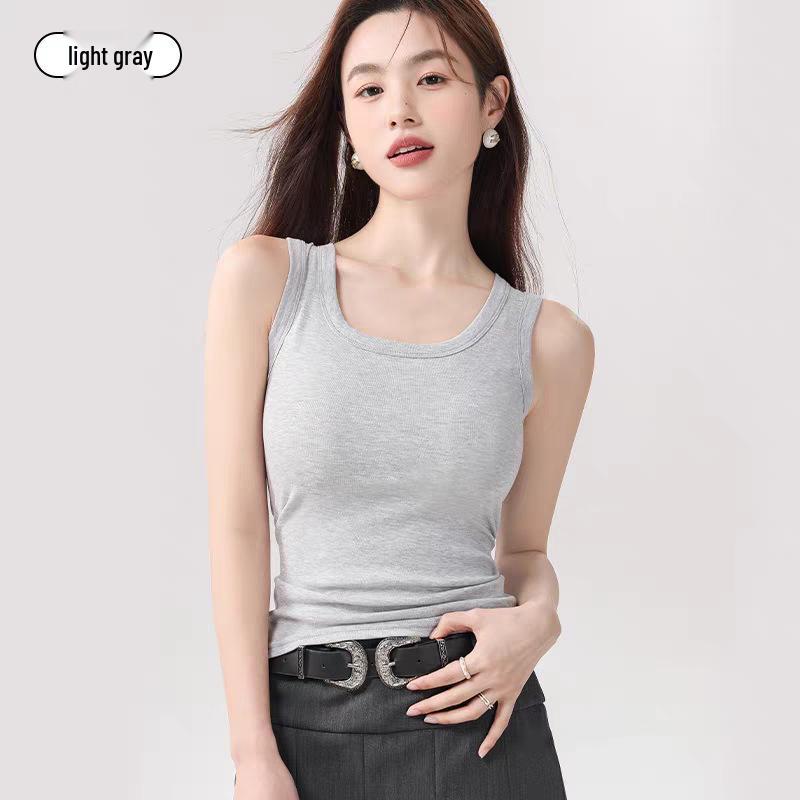 Women s Slimming Sleeveless Camisole for Spring/Summer One Size серый