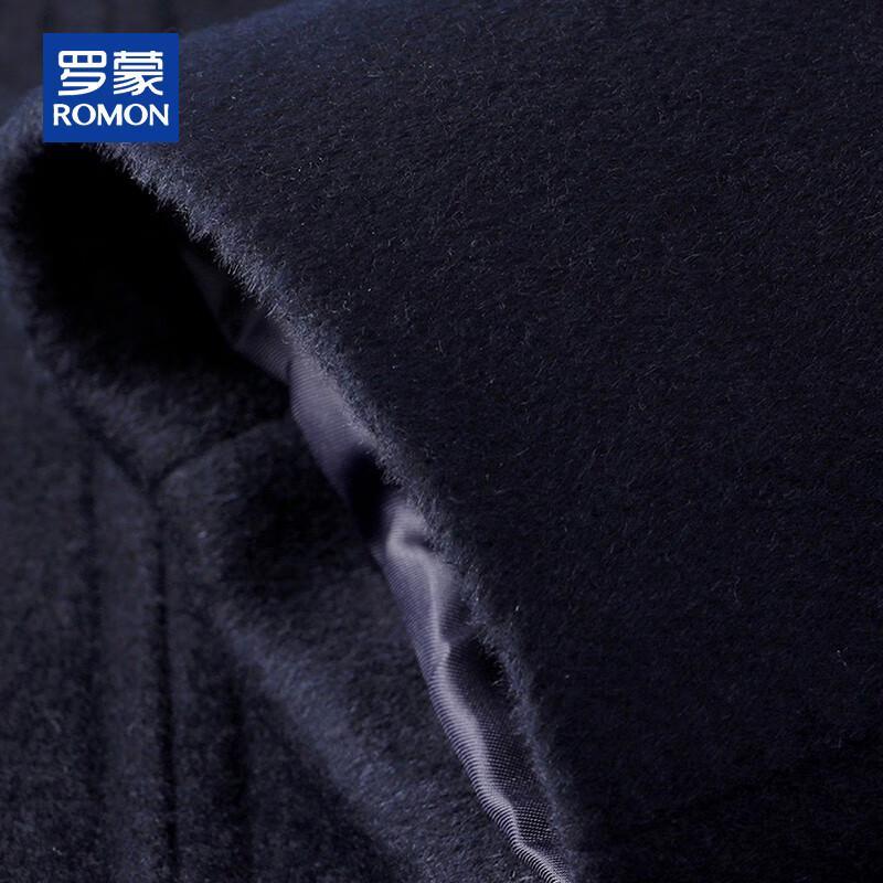 ROMON Men's Cashmere Blend Wool Coat with Detachable Down Liner