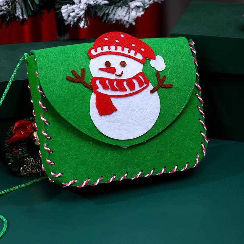 Christmas Heartfelt Gift DIY Handmade Backpack Material Santa Claus Snowman Tree Backpack Shoulder Bag Christmas Decorations