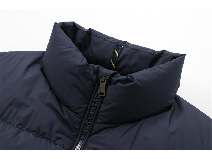 Men's Stand Collar Duck Down Vest with Small Logo - Thick, Warm, Solid Color for Autumn/Winter