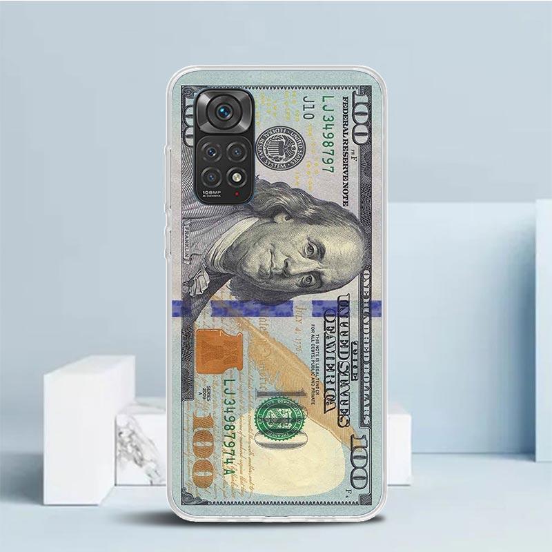 Banknote Dollar Cash Money Phone Case For Xiaomi Redmi Note 15 14 14S 13 12S 12 Pro Plus 11S 11 11T 11E 10S 10 + Soft TPU Back C