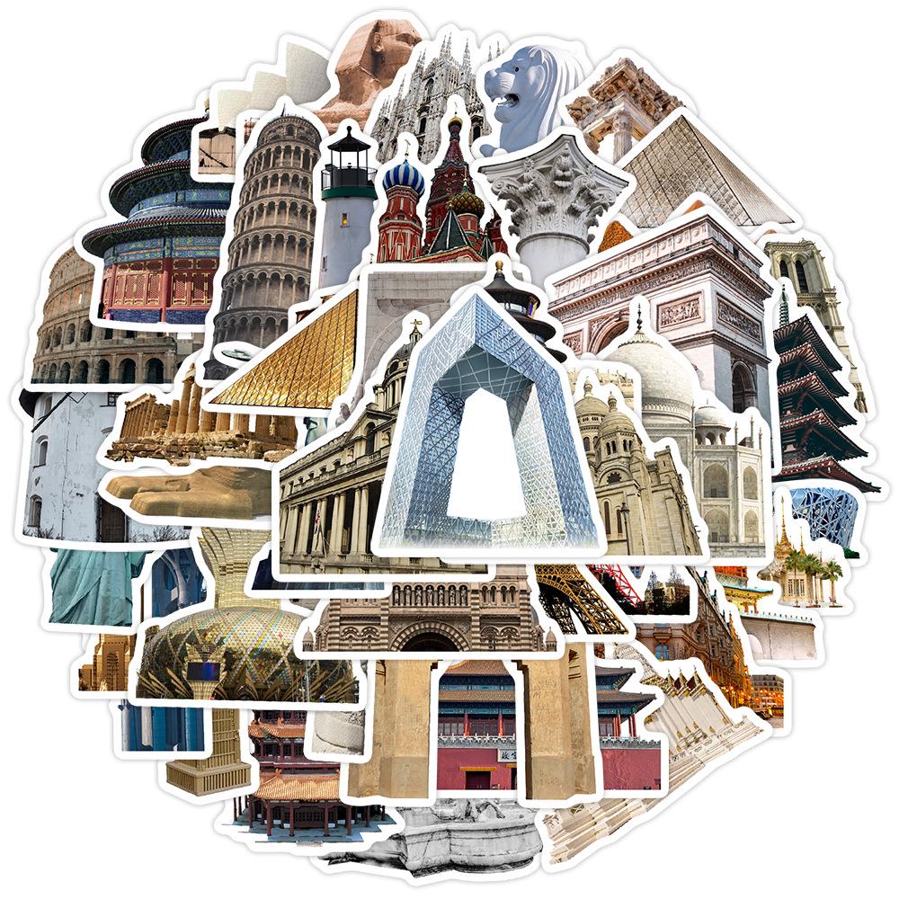 50 Europäische Reise Graffiti Aufkleber: Wasserdichte Dekorative Aufkleber für Wasserflaschen, Computer & Handys