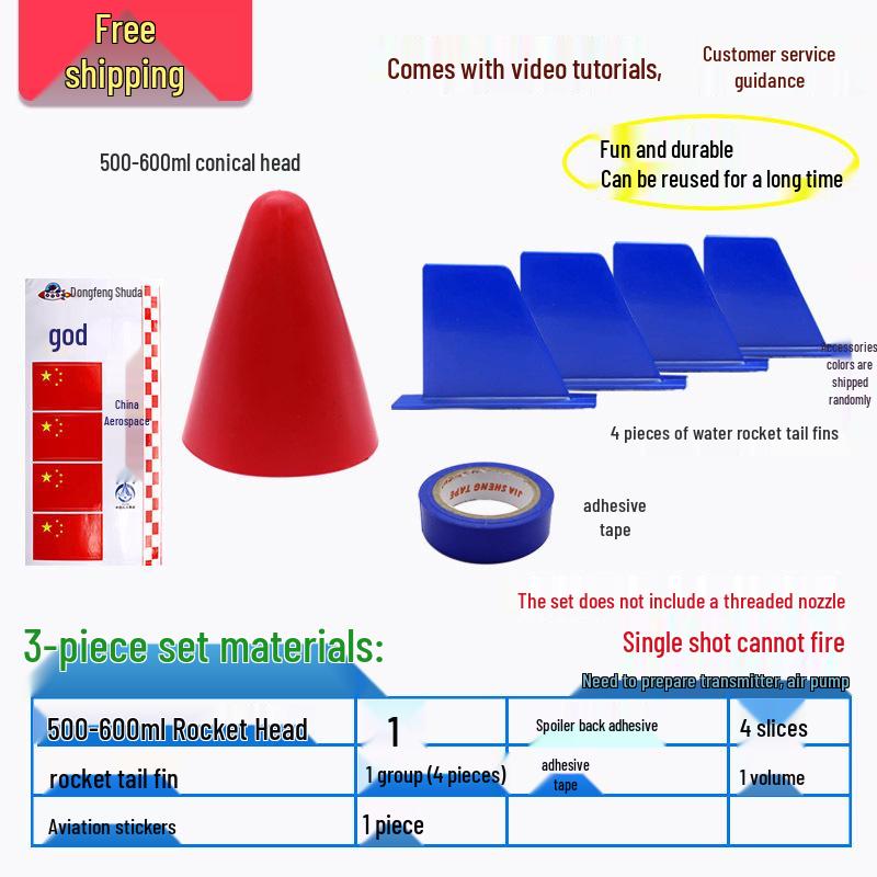 Water Rocket Kit with Parachute for Science Experiments and Student Competitions