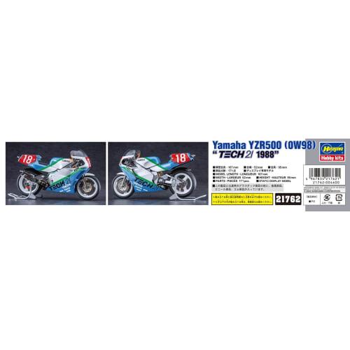 Hasegawa 1/12 Motorcycle Series Yamaha YZR500 (0W98) TECH21 1988 Plastic Model Kit 21762