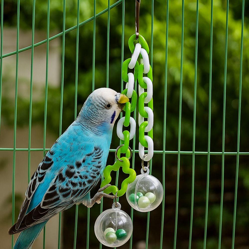 Colorful Parrot Hanging Ball Toy Bite Resistant Bird Birdcage Climbing Ladder  Interactive