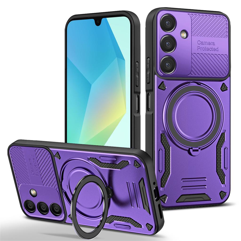 Armor Magnetic Case For Samsung Galaxy A16 Camera Protection Ring Bracket Bumper Stand Holder Cover