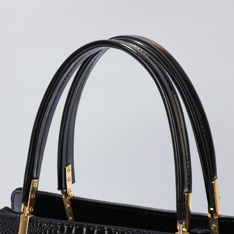 Women's Fashion Luxury Hot-Sale Patent Leather Lizard Pattern Shoulder Crossbody Top Handle Bag