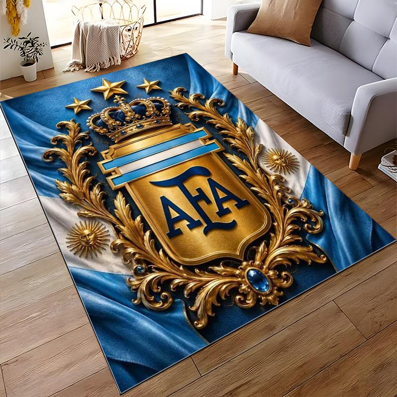 Golden Argentinian Shield Design Rug Non-slip rug suitable for living room and bedroom sofas sofas