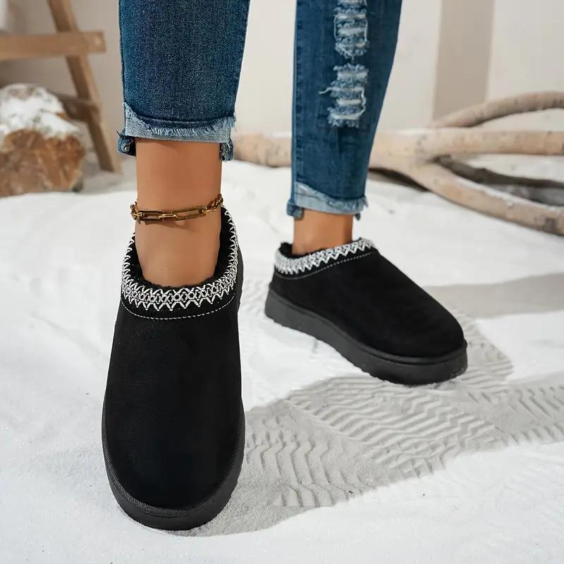 Damen Slipper Winter Hausschuhe mit ethnischer geflochtener Jute Sohle - Dick gepolsterte Indoor Hausschuhe für Heimkomfort, Indoor Hausschuhe
