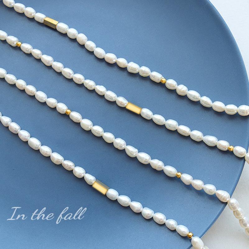 Süßwasserperlenkette für Damen Elegante minimalistische Halskette für Damen Halsketten Choker Luxuriöser Damenschmuck
