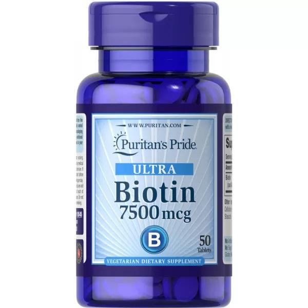 Puritan's Pride Biotin 7500 mcg.