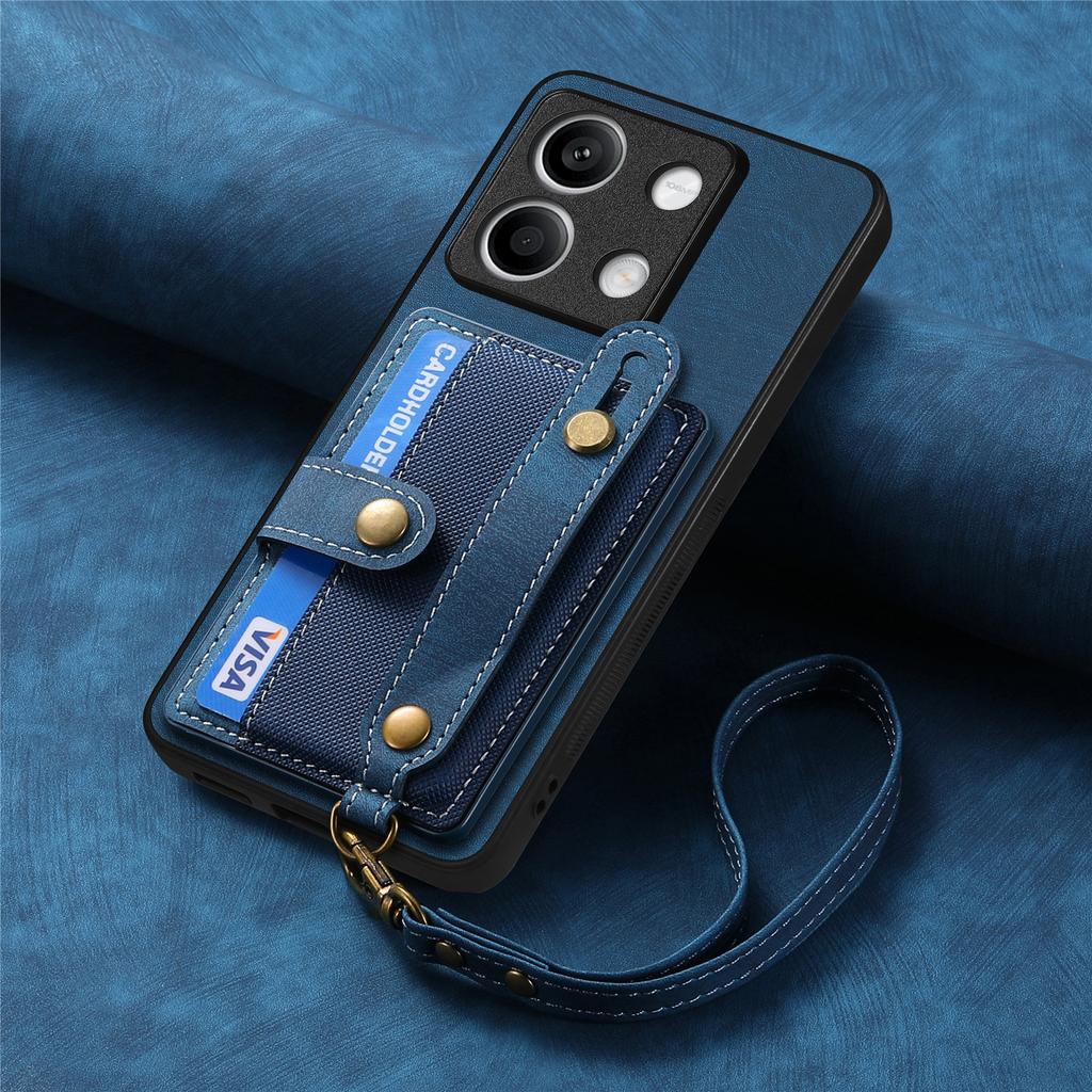 For Redmi Note 15 14 13 Pro Plus K90 Phone Case Wristband Leather Wallet Card Pocket Xiaomi 17 Pro Max 15 15T Poco F7 X7 Cover