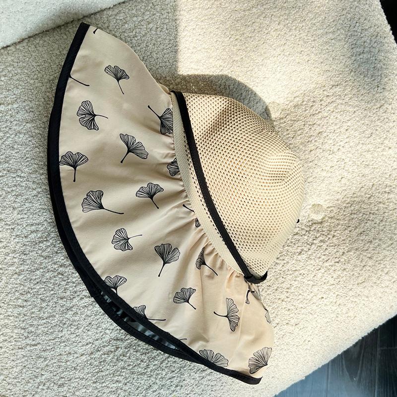 

Summer sunscreen hat women s big eaves UV protection outdoor vinyl sunshade versatile sun bow bucket hat one size