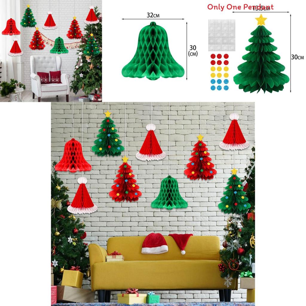 Christmas Party Decor 3d Honeycomb Hanging Decorations For Winter Holiday Celebrations