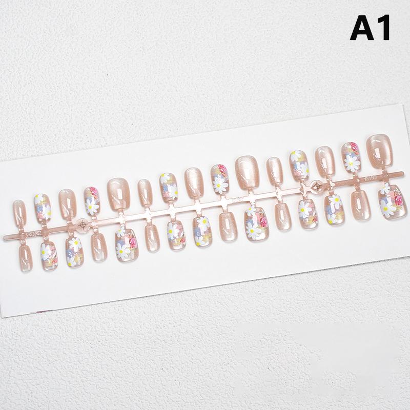 

30 шт. Масляная живопись Цветы Накладные ногти Носимые Накладные ногти Простые Накладные ногти Типсы Нейл-арт Ногтевой салон