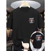 European Size New Summer Men'S Casual T-Shirt with Ribbed Round Neck And Short Sleeves, Made from Knitted Fabric, Refreshing And Comfortable