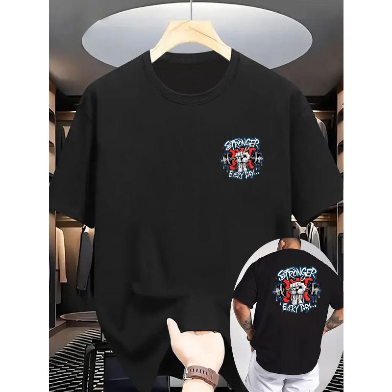 European Size New Summer Men'S Casual T-Shirt with Ribbed Round Neck And Short Sleeves, Made from Knitted Fabric, Refreshing And Comfortable