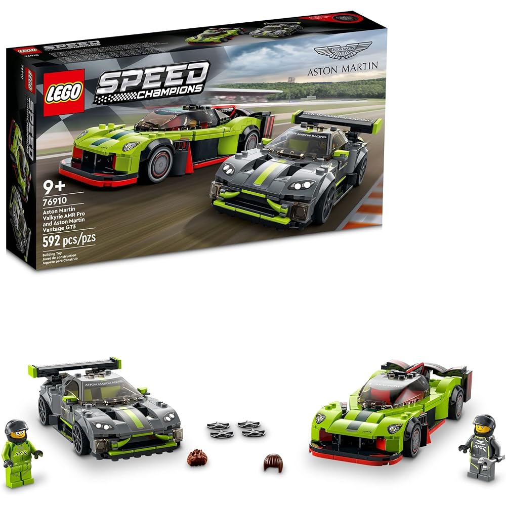 Конструктор LEGO Speed Champions Aston Martin Valkyrie AMR Pro и Vantage GT3, 592 детали, для детей от 9 лет