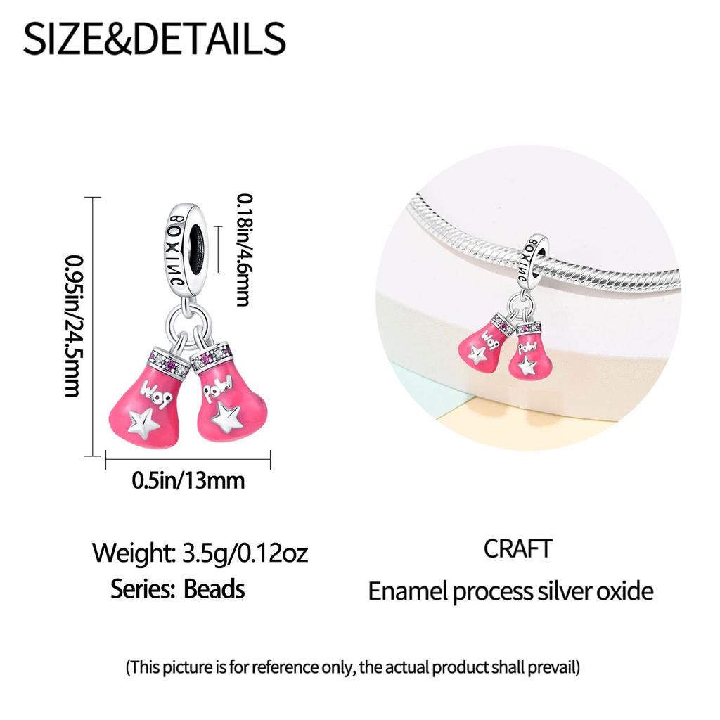 Copper Sports Badminton Football Dumbbells Beads Dangle Fit Charms Copper Original Bangle Bracelet Diy Jewelry