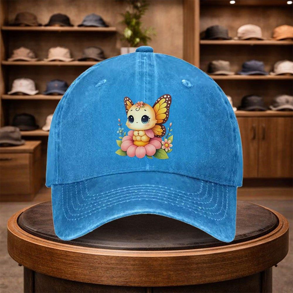 Butterfly Fairy Print Baseball Cap Casual Visor Fashion Hat Adjustable Outdoor Leisure Cap for All Seasons Ideal for Trave