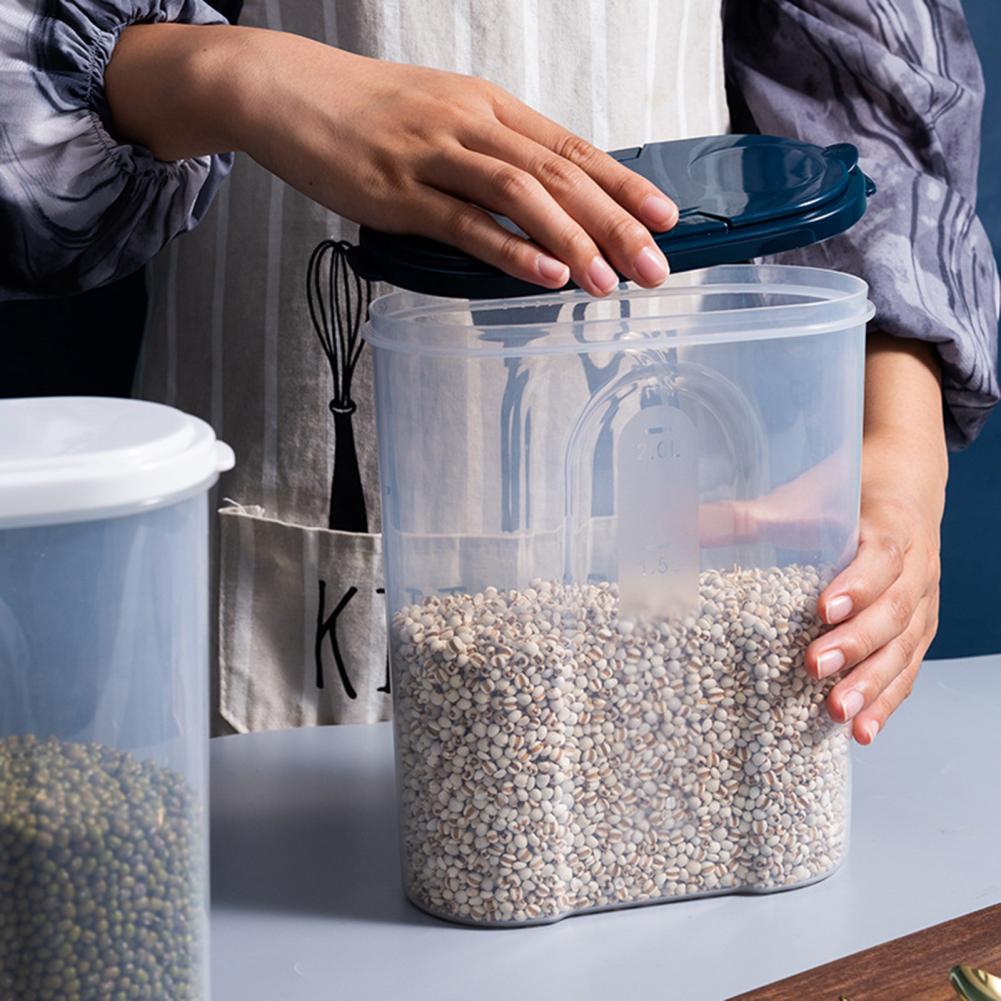 Multifunctional Plastic Rice Bucket Multigrain Container Storage Rice Bucket Kitchen Cereal Multigrain Storage Container